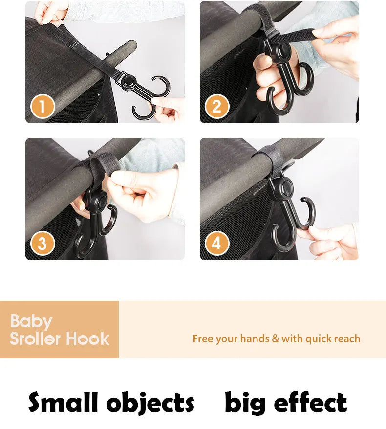 1/3pcs Baby Bag Stroller Hook Pram Rotate 360 Degree Rotatable Cart Organizer Pram Hook Crochet Stroller Accessories