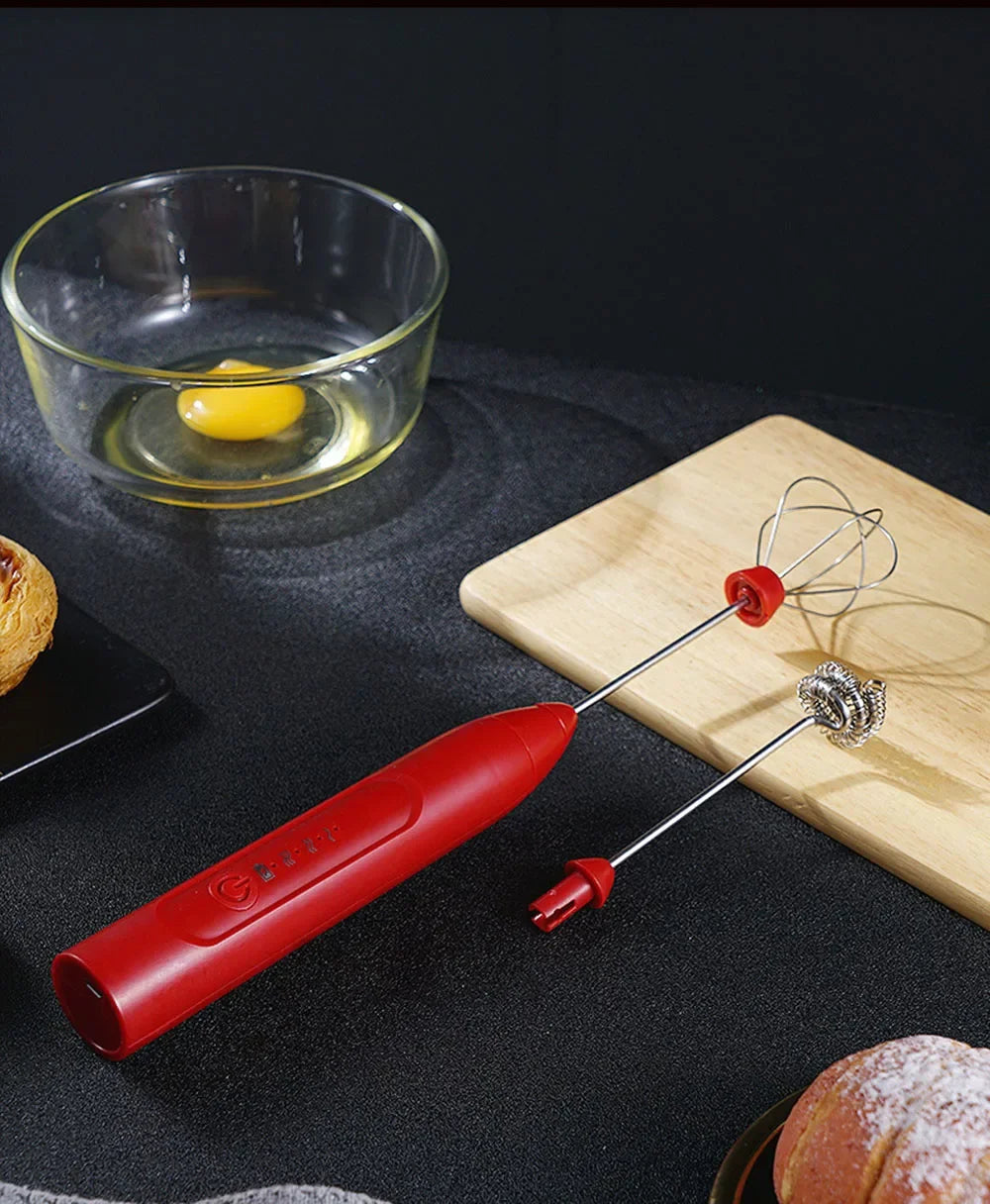 Electric Foamer Mixer Whisk Beater Stirrer 3-Speeds Coffee Milk Drink Frother USB Rechargeable Handheld Food Blender Whisk