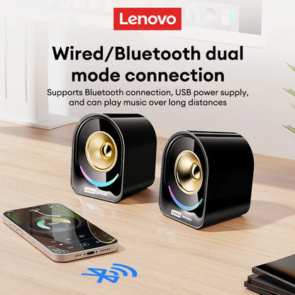 Original Lenovo A02 Wireless Bluetooth Speakers Deep Bass Sound Outdoor Soundbox Music RGB Lighting Long Standby Loudspeakers