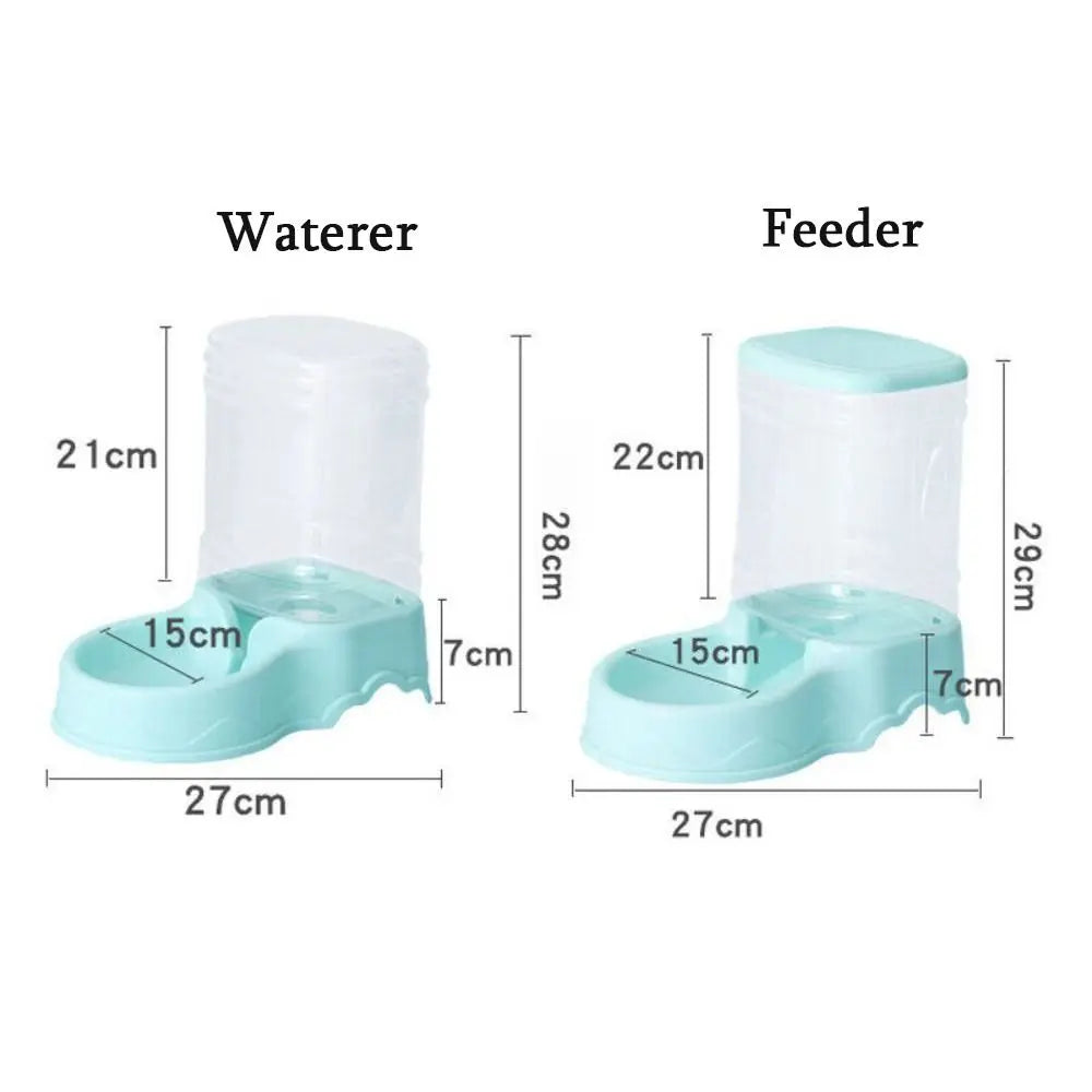 3.8L Automatic Pet Feeder Large Cat Dog Food Dispenser Water Fountain Drink Bowl
