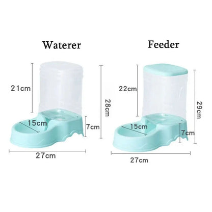 3.8L Automatic Pet Feeder Large Cat Dog Food Dispenser Water Fountain Drink Bowl