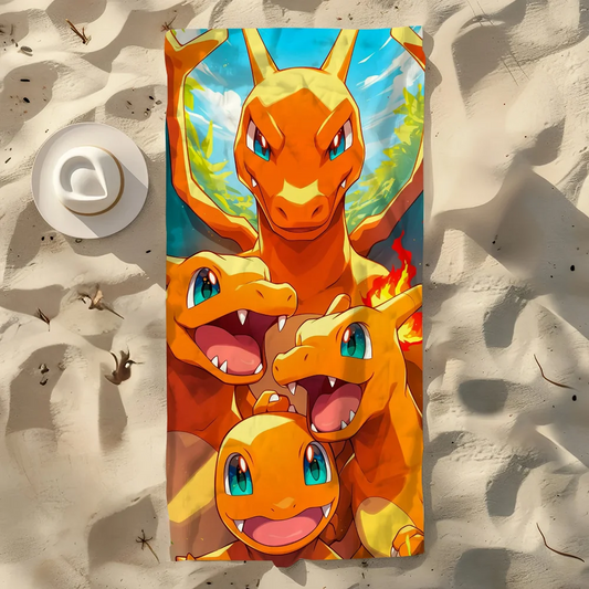 Towel Beach C-Charmander MNS P-PokemonS-ES Quick Dry Pool Camping Towels Travel Soft Gift Gym Shower Sports