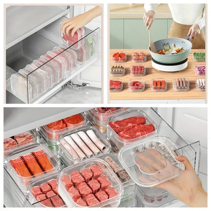 Food Storage Containers with Lids Thick Food Grade Plastic Food Container Square Stackable Refrigerator Organizer Bins