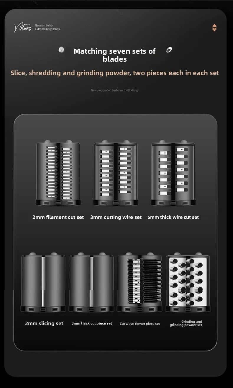 Electric Vegetable Cutter Household Full-Automatic Multifunctional Slicing,Shredding And Planing Machine For Potato/Carrot/Onion