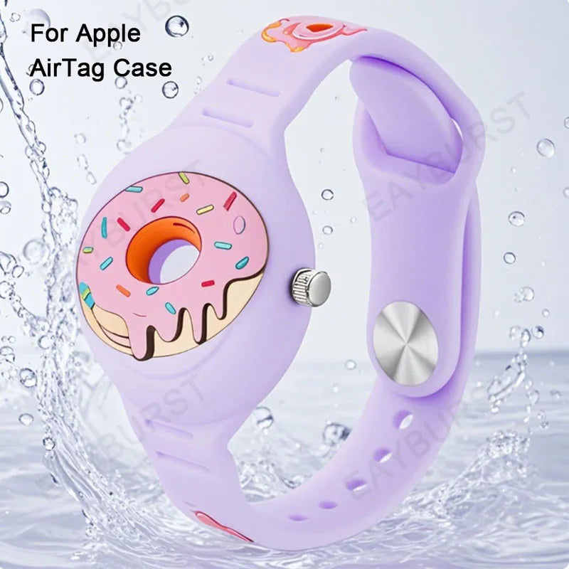 For Airtag Wristband Kids Waterproof Silicon Cartoon Hidden Airtag Bracelet Anti-Lost Airtag Holder Case Tracker Accessory