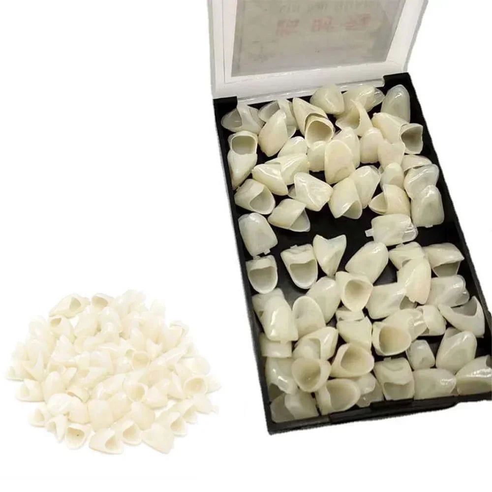 70/50pcs Dental Teeth Veneers Whitening False Denture Resin Temporary Crown Replacement Kit Porcelain Dental Material Oral Care