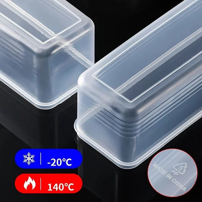 1PC Long Rectangular Food Storage Containers, Plastic Reusable Refrigerator Organizer Boxes Kitchen Accessories