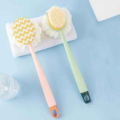 Double-sided Bath Scrubber Bath Brush Long Handle Soft Hair Bath Brush Removable Bath Towel Bath Ball Double Side Rub Cleaning