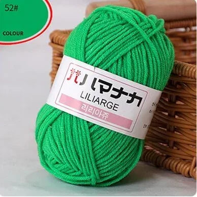 Multi-purpose 25g/ball Milk Cotton Yarn for DIY, Handmade Crafts, Amigurumi, Hats, and Bags