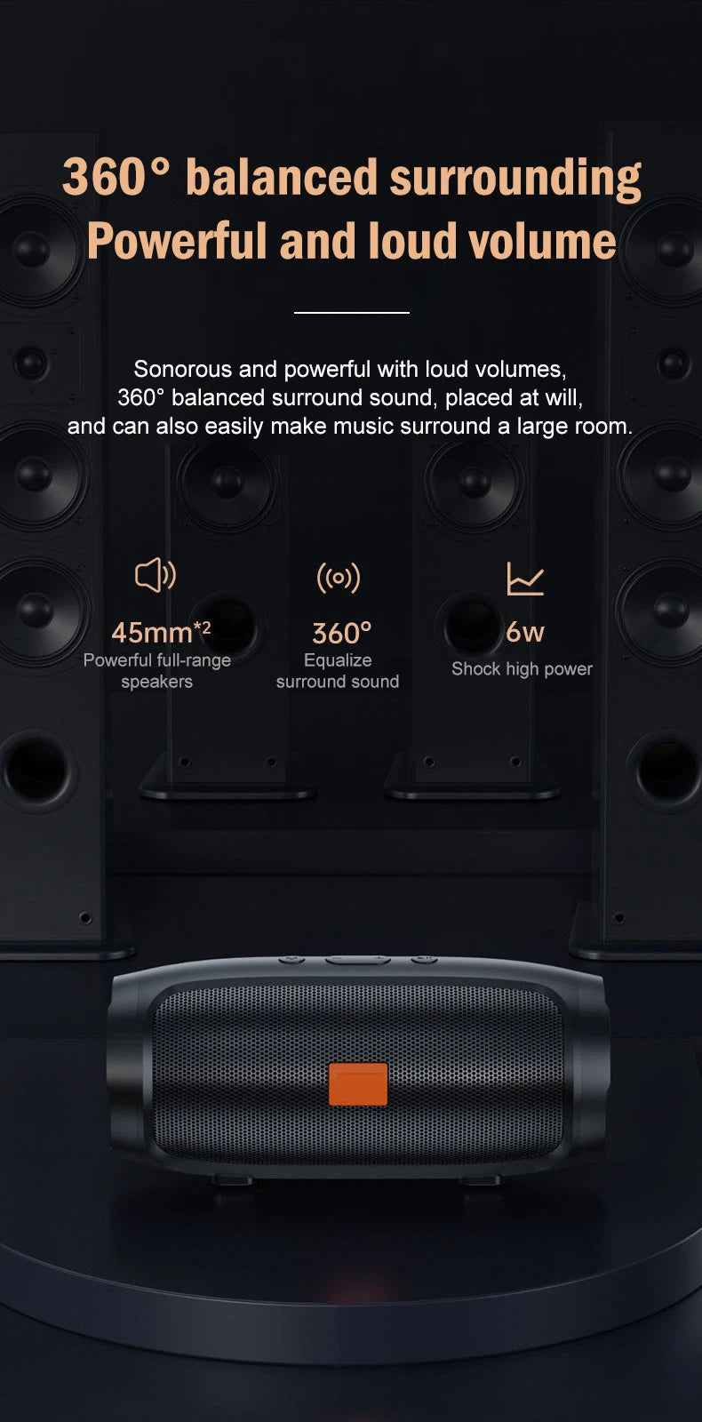 Bluetooth Speaker Dual Speaker Stereo Outdoor TF usb Playback Fm Voice Broadcasting Portable Subwoofer 50 Wireless Speaker