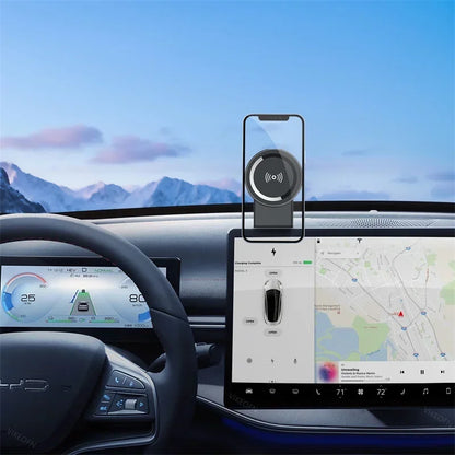Magnetic Car Phone Holder Wireless Charger Car Fast Charging Dashboard Car Mount Bracket for iPhone 15 14 13 12 Pro Max Macsafe