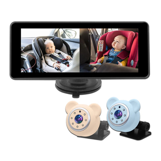 2 Camera Rear View Monitor 6.86'' IPS Screen Baby Car Mirror Wide View Angle for Infants Kids Pets Night Vision Function