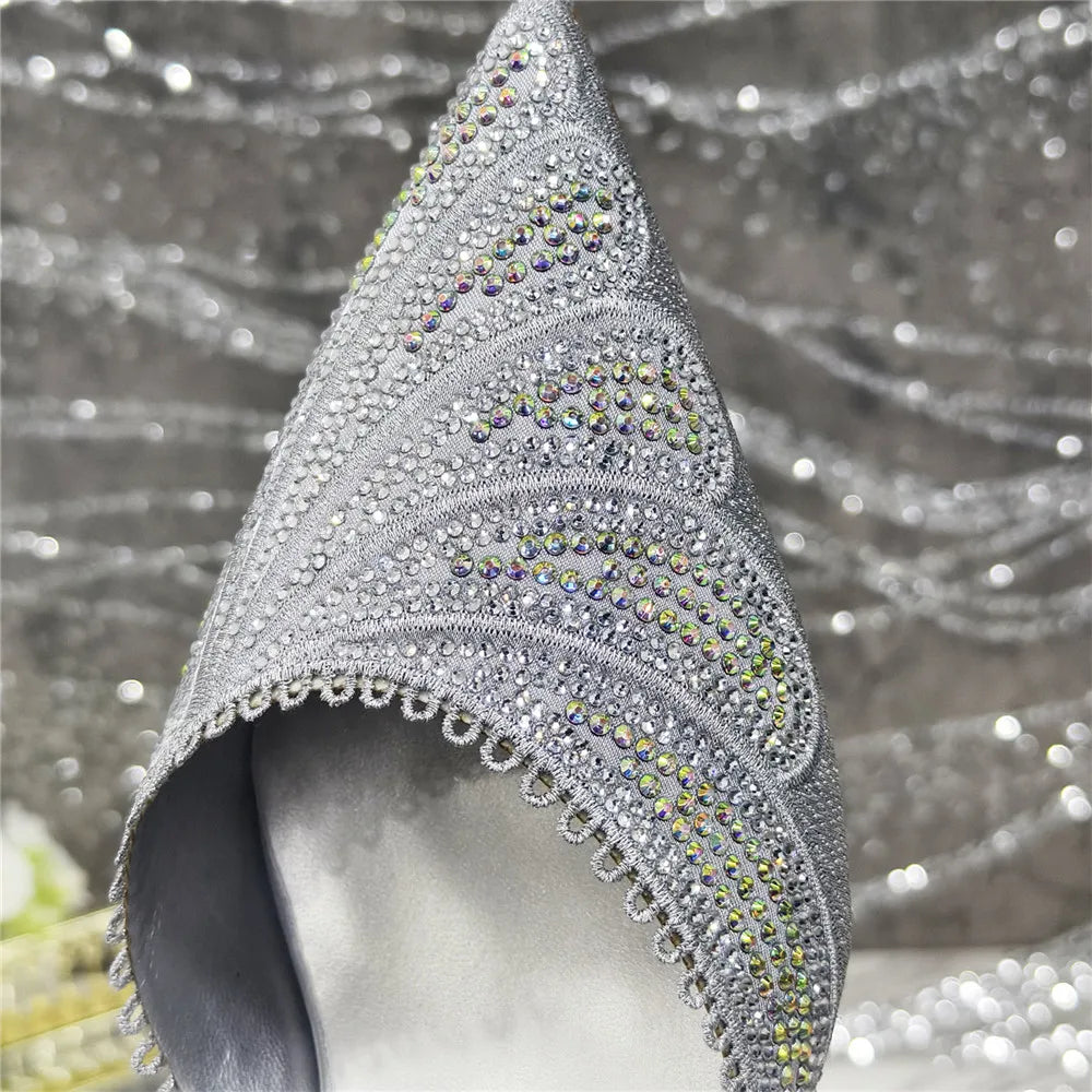 High Quality African Wedding Shoes Summer Sandals for Wedding 2025 Sexy Pumps Rhinestone Fashion Women Wedding Shoes