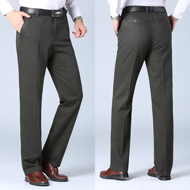 Mens Trousers Business Casual Pants Autumn Spring Dress Straight Pants Black Suit Pants Loose Formal Dress Pants
