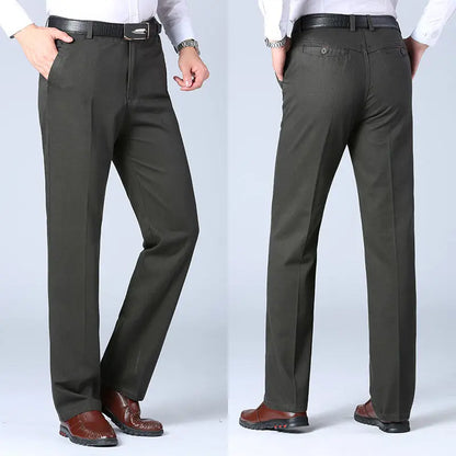 Mens Trousers Business Casual Pants Autumn Spring Dress Straight Pants Black Suit Pants Loose Formal Dress Pants