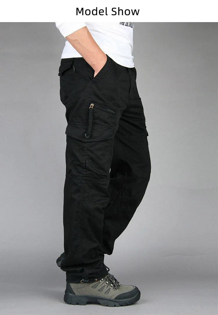 Spring Autumn Tactical Cargo Pants Men Fashion Military Man Trousers Long Warm Cotton Khaki Cargo Pants For Man