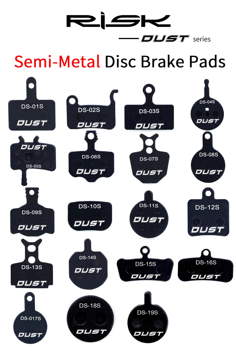 DUST 1Pair Semi-Metal Bicycle Hydraulic Disc Brake Pads MTB Mountain Bike Parts for SHIMANO XT XTR M315 SRAM Avid BB5 BB7 E1 E3