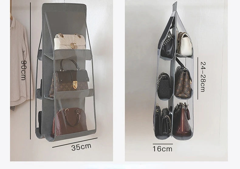 Bag Storage Hanging Handbag Organizer Wardrobe Closet Storage Transparent Three-dimensional Storage Box Home Organization