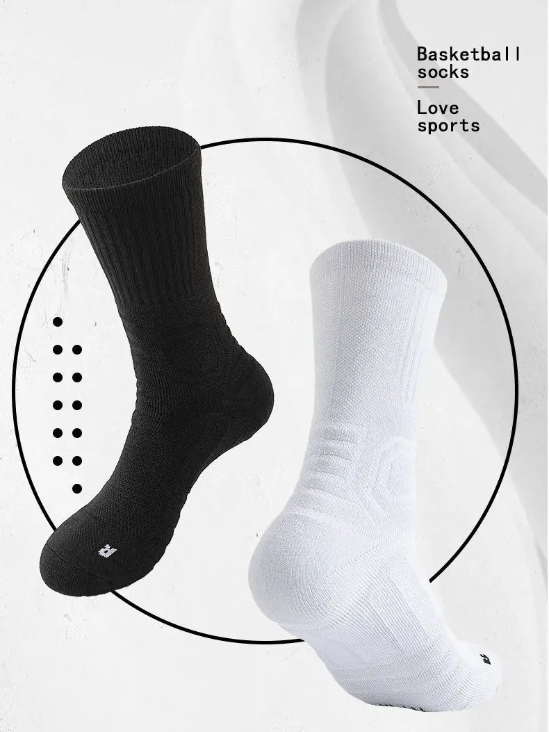 Basketball socks, long tube, thickened towel bottom, elite socks, high top protection, anti slip and shock-absorbing sports high