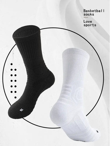 Basketball socks, long tube, thickened towel bottom, elite socks, high top protection, anti slip and shock-absorbing sports high