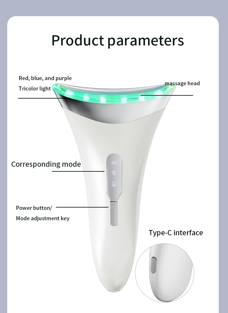 Home Face And Neck Massage Tool, Face Massager, Three Mode, Heating Mode, Skin Care, Facial Device, Portable Beauty Instrument