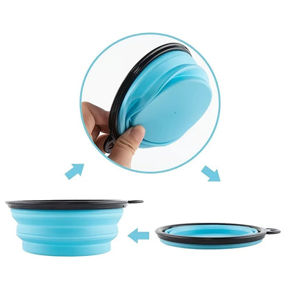 Pet Folding Bowl Pet Bowl TPE Travel Outdoor Drinking Water Portable Dog Bowl Retractable Bowl
