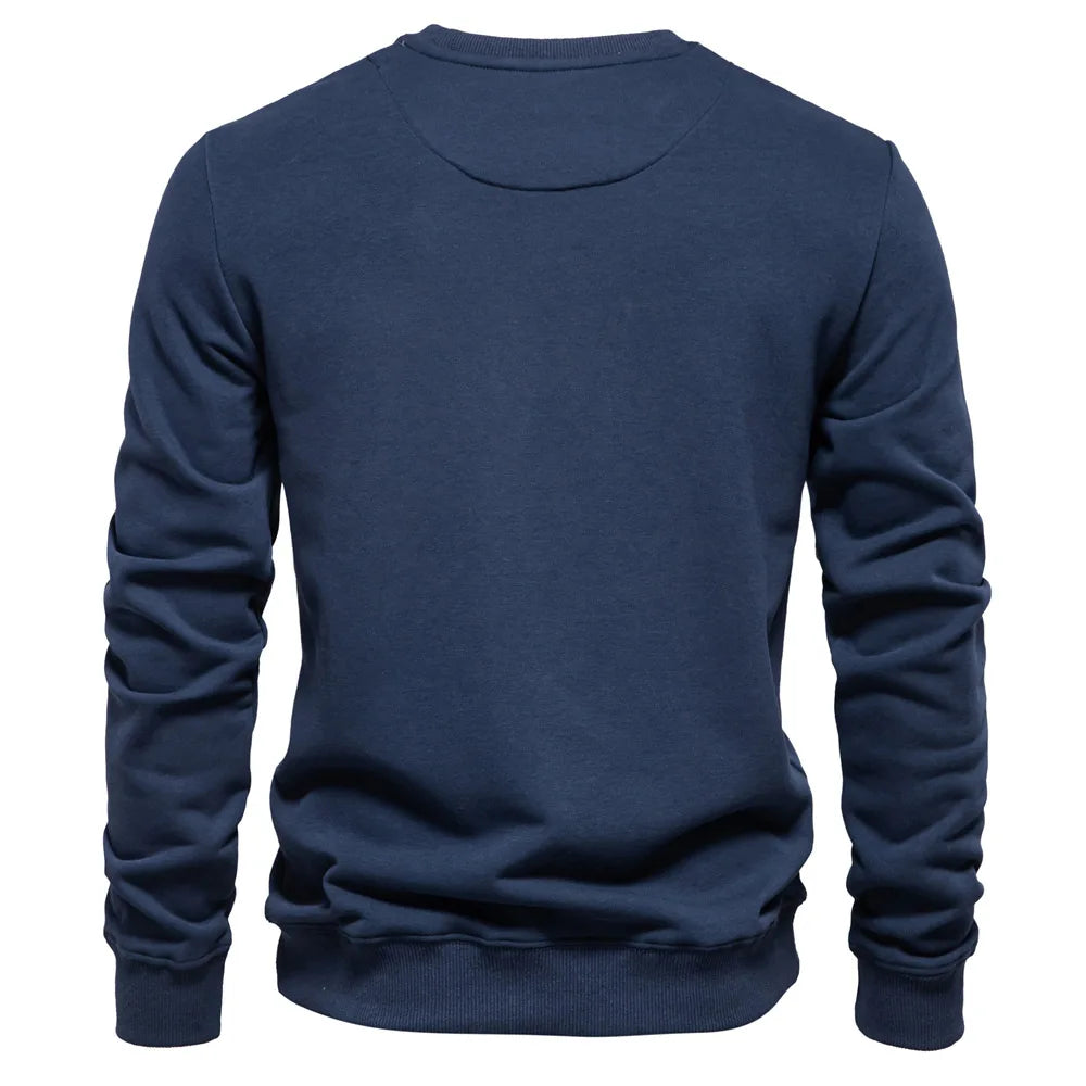 Pullover Streetwear Cotton Men's Sweatshirt Casual Solid Color Long Sleeve Spring Sweatshirt Men Quality Classic Mens Clothes
