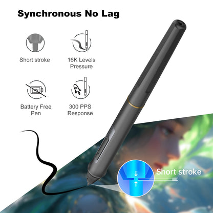 BOSTO BT-13HDK Portable Graphics Drawing Tablet 13.3 Inch H-IPS LED Screen Display Anti-glare Digital Art Drawing Pad