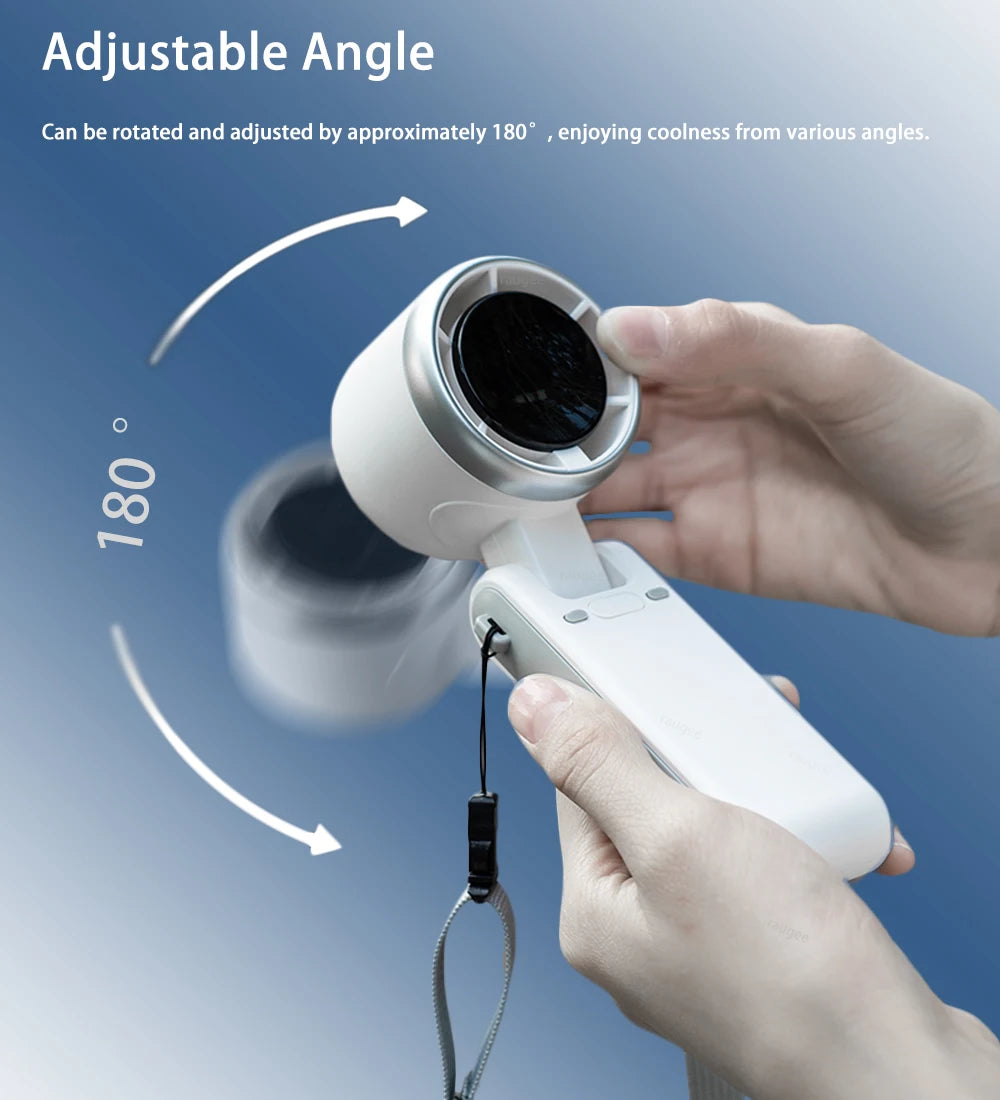 Portable Turbo Fan Mini Hanging Neck Fan USB Rechargeable Handheld Fan 3600mAh Foldable Mini Neck Fan Portable Small Turbo Fan