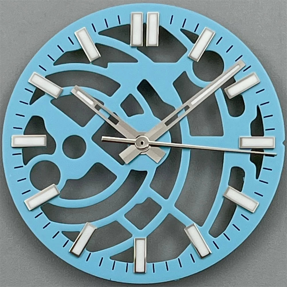 NH70 NH72 29mm black white green blue Hollowing Out Watch Dial and Hand Set green luminous Fit  NH70 NH72  Movt