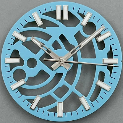 NH70 NH72 29mm black white green blue Hollowing Out Watch Dial and Hand Set green luminous Fit  NH70 NH72  Movt