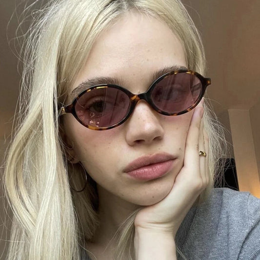 Vintage Oval Sunglasses Women Fashion Sun Glasses for Female Sexy Ladies Small Frame Round Eyewear