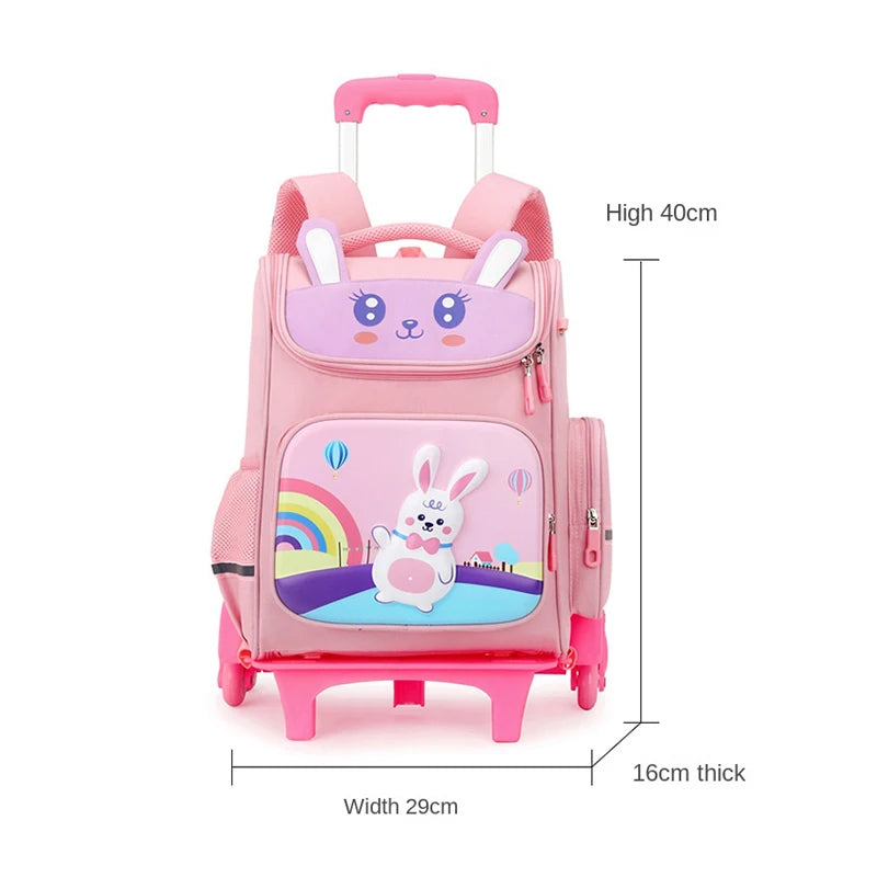 Kids Trolley Backpack For Girls Primary School Rolling Backpack for Boys School bag with Wheels School Wheeled Backpack Book Bag