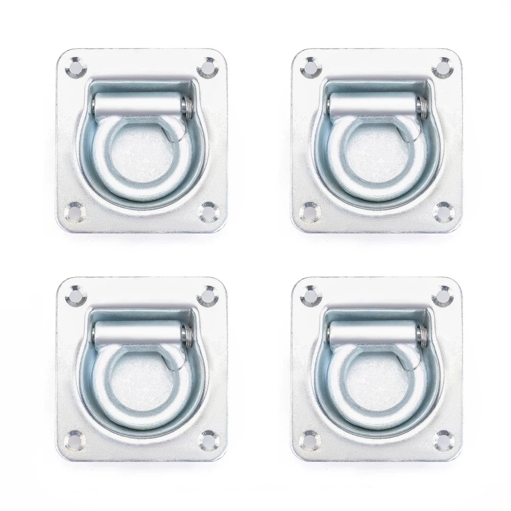 4PCS Recessed D-Ring Tie Down Anchors for Trailer, Trailer Tie Down Anchors Heavy Duty Kit for Trailer or Deliveries