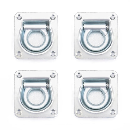 4PCS Recessed D-Ring Tie Down Anchors for Trailer, Trailer Tie Down Anchors Heavy Duty Kit for Trailer or Deliveries