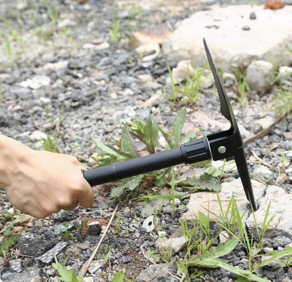 Foldable Portable Mounted Shovel Camping Tent Outdoor Shovel Self-defense Survival Tool Compass Storage Bag