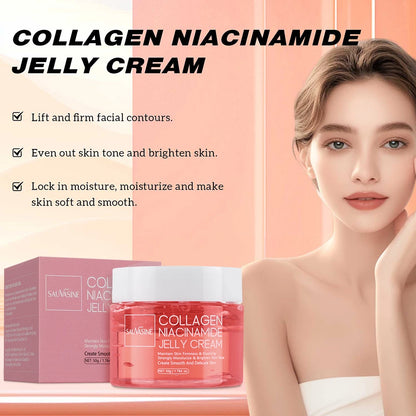 Collagen Jelly Cream Strengthen Skin Barrier 24h Glow & Lifted Moisturize Brighten Skin Niacinamide Hydrolyzed Collagen Gel