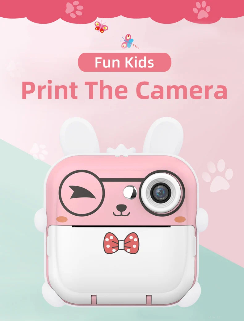 Children 1080P HD Digital Camera  Mini Thermal Printer Photography Instant Print Photo HD Digital Video Cameras Portable Toy