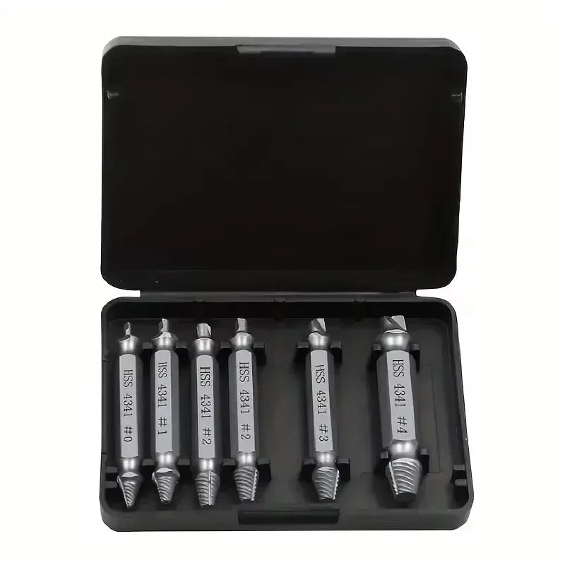 Broken Screw Remover Set Damaged Screw Extractor Set Broken Stripped Remover Screws Removal Tool HSS Nuts Drill Bit Tools