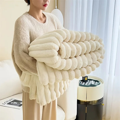 Double Sided Soft Shawl Blanket - Thick Warm Cover Blanket, Air Conditioning Blanket, Office Nap Blanket