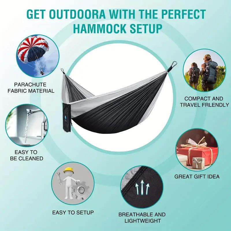 Camping Hammock Lightweight Portable Hammock with Tree Straps Camping Gear for Outside Hiking Beach Backpack Travel