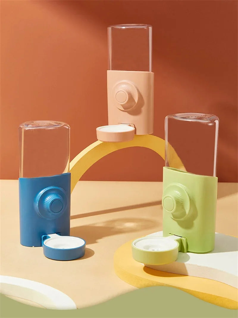 Water Dispenser Pet Automatic Pet Feeder Hanging Bowl Water Bottle Food Container Dispenser for Puppy Cats Rabbit Guinea Pig