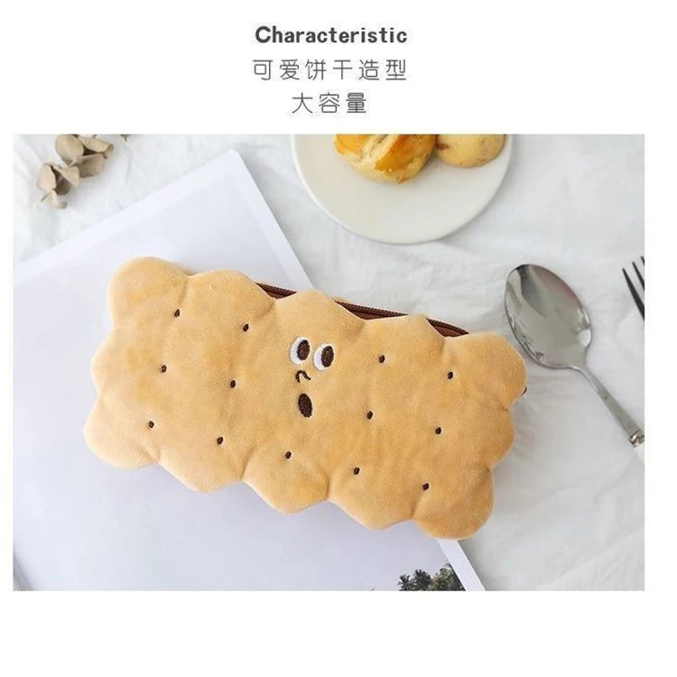 Creative Simulation Sandwich Biscuit Pencil Bag Kawaii Plush Pencil Bag Student Stationery Storage Bag Student Supplies