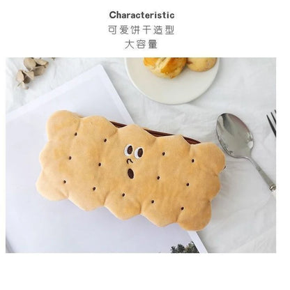 Creative Simulation Sandwich Biscuit Pencil Bag Kawaii Plush Pencil Bag Student Stationery Storage Bag Student Supplies