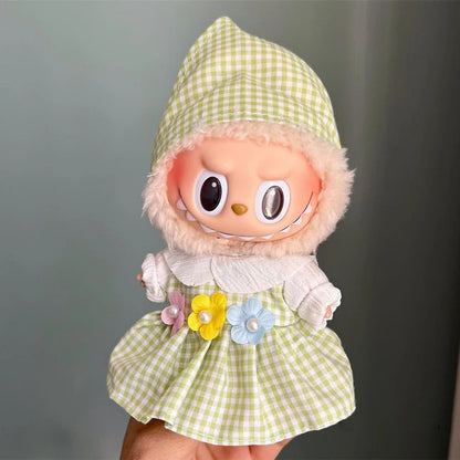 17cm Labubu Plush Doll Clothes Outfit  Fashion Clothes Accessories Labubu Multiple Series Cute Attire Gift for Doll Collectors