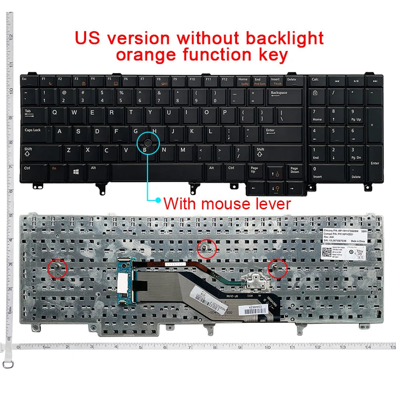US/RU/LA Laptop Keyboard For Dell Latitude E6520 E5520 E5530 E6530 M4700 M6700 M4600 M6600 M4800 M6800 E6540 P14F P15G P19F P25G