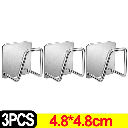 Kitchen Stainless Steel Sink Sponges Holders Self Adhesive Drain Drying Racks Wire Rag Organizer Hooks Multipurpose Wall Hooks