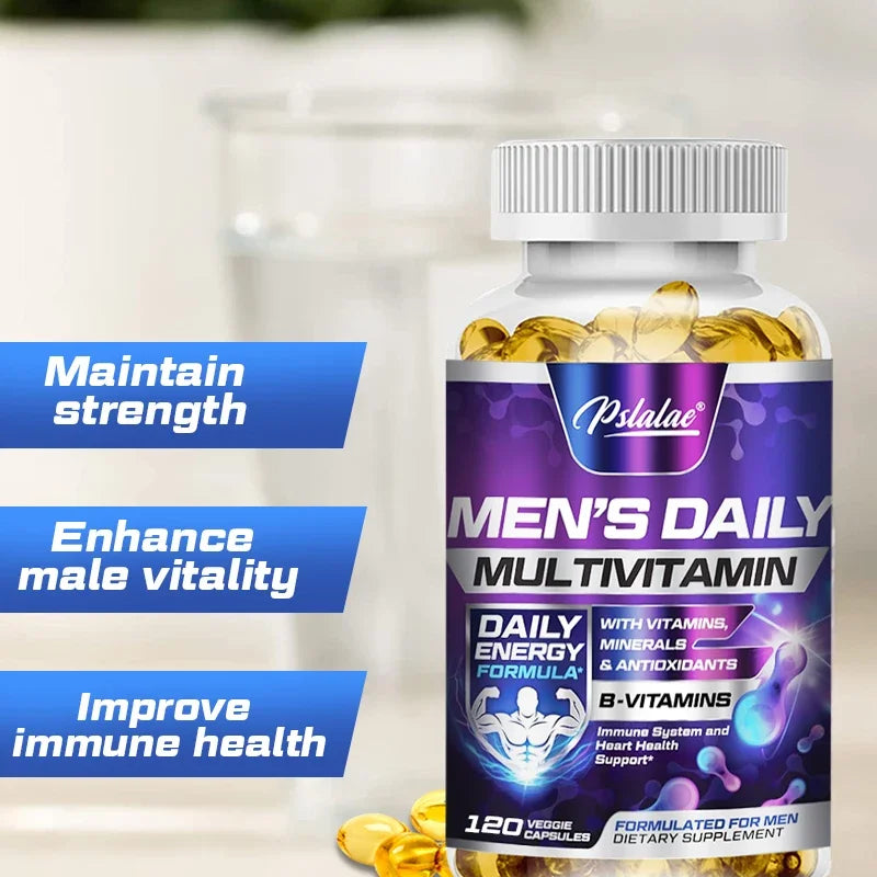 Men's Daily Multivitamin Supplement - Provides Cognitive Brain Health, Energy and Stamina, and Muscle Mass Vegan