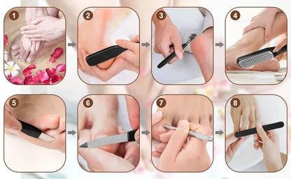 Foot Care Tool Pedicure Manicure Kit Set Stainless Steel Peeling Exfoliating Callus Dead Skin Remover Foot Scrubbing Brush