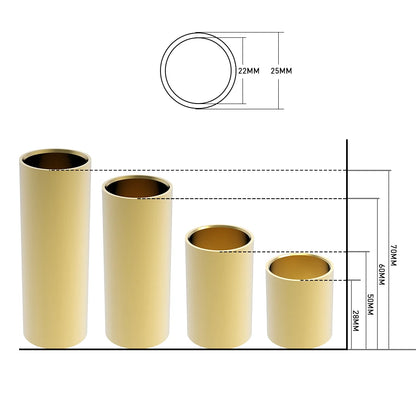 NAOMI Golden-plated Steel Guitar Slide Length 28 50 60 70 mm Stainless Slider Guitarra Smooth Edge Metal Finger Slide For Guitar